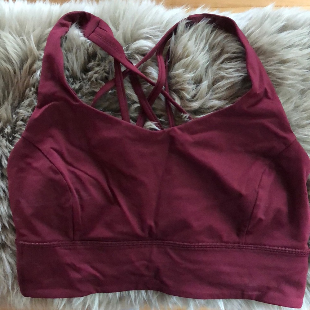 Long line free to be serene bra. A wine red colour